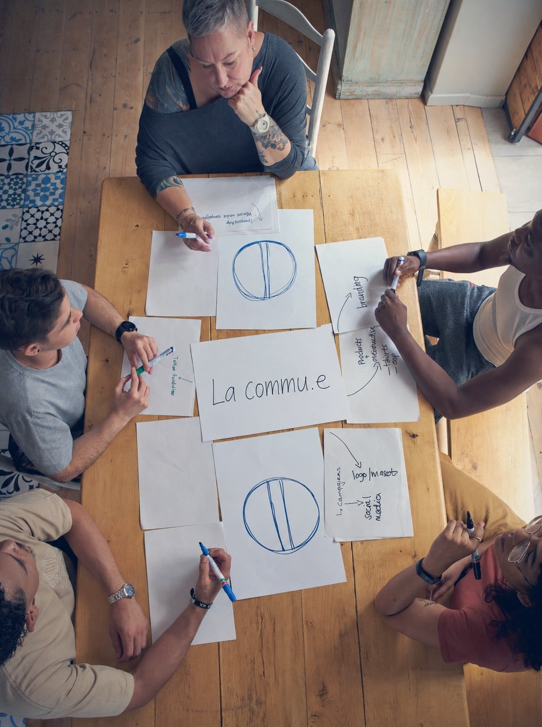 Équipe en séance de travail La Commu.e